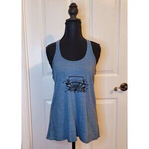 Womens Jeep Girl Blue Racerback Tank Top MEDIUM